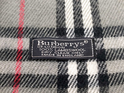 #1339 BURBERRY Vintage Gray Check 100% Lambswool Scarf