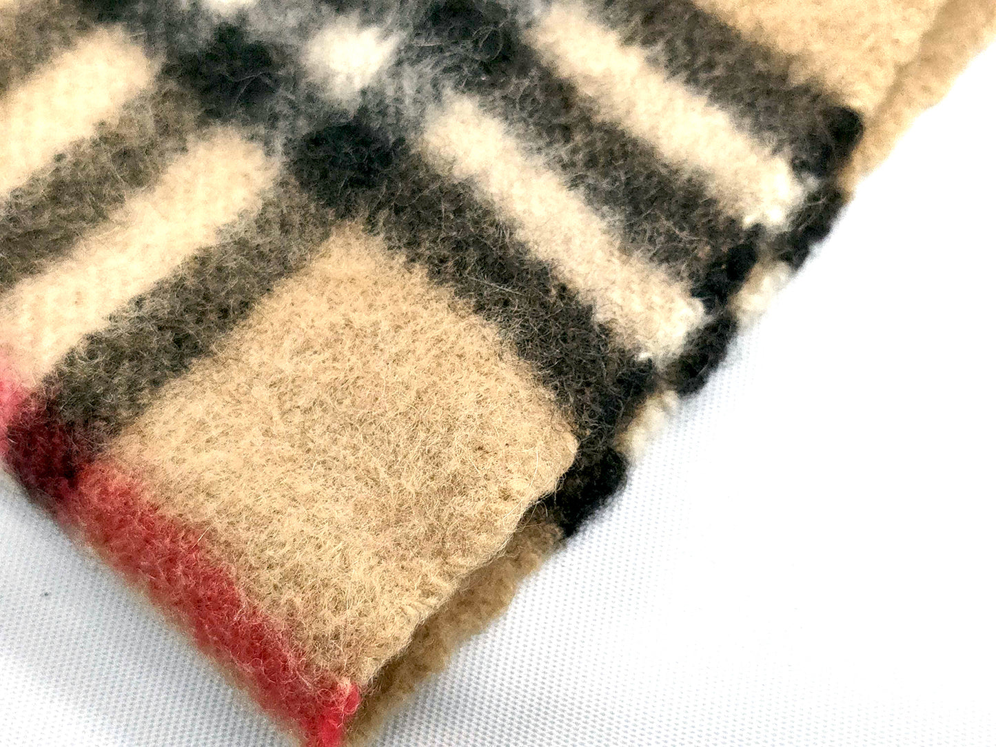 #1338 BURBERRY Vintage Archive Beige Check 100% Cashmere Scarf