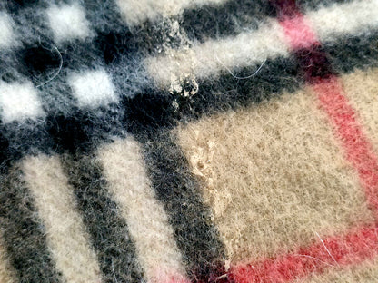 #1338 BURBERRY Vintage Archive Beige Check 100% Cashmere Scarf