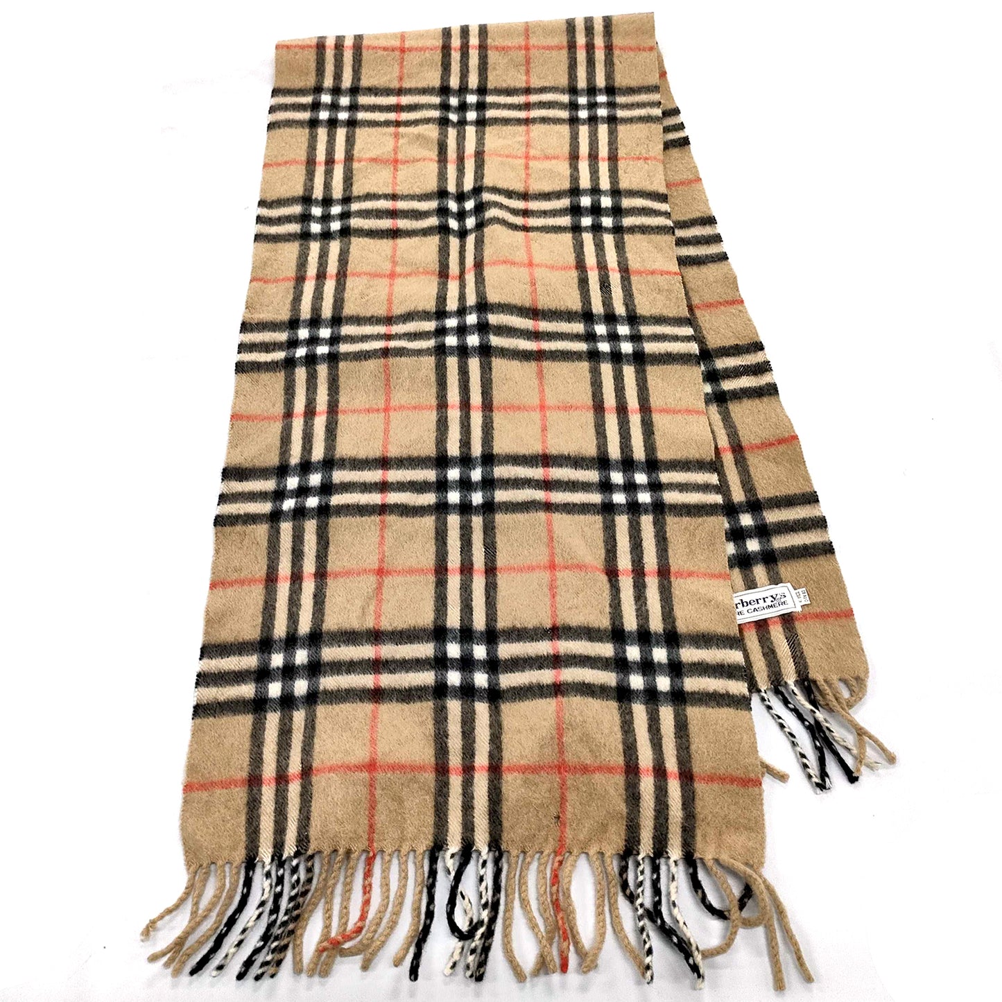 #1332 BURBERRY Vintage Archive Beige 100% Cashmere Scarf