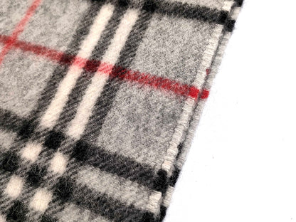 #1322 BURBERRY Vintage Gray Check 100% Lambswool Scarf