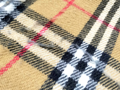 #1319 BURBERRY Vintage Archive Beige Check 100% Lambswool Scarf