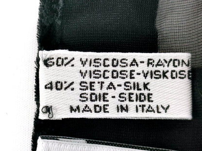 #1312 SALVATORE FERRAGAMO Black Silk & Velvet Evening Shawl