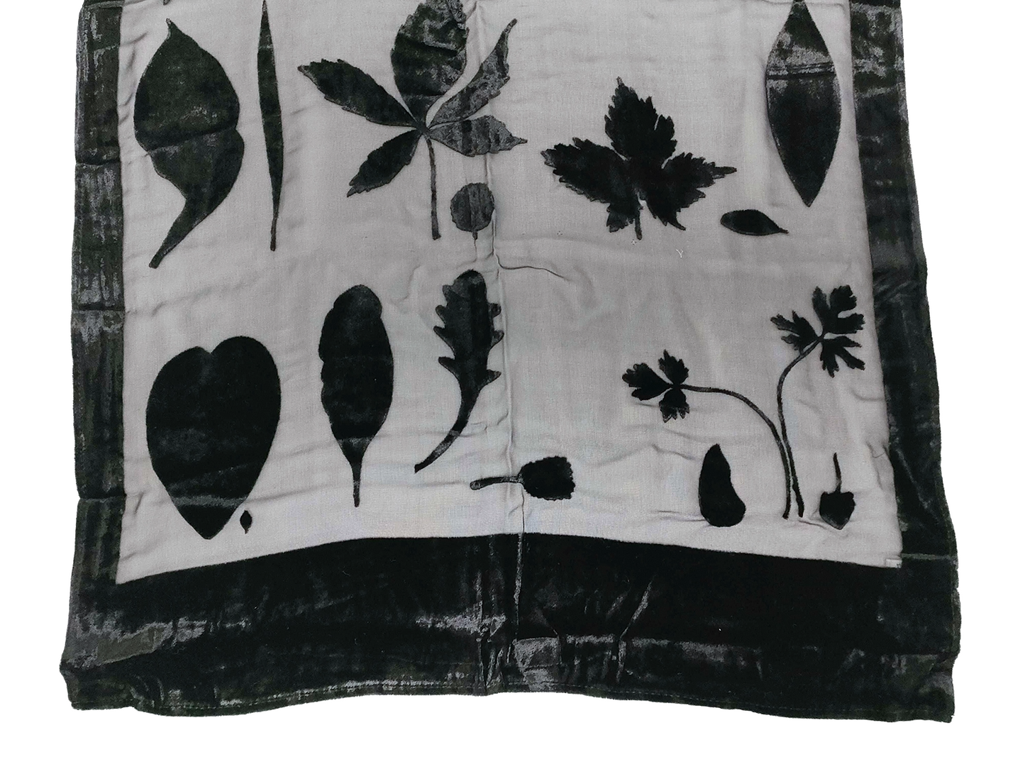 #1312 SALVATORE FERRAGAMO Black Silk & Velvet Evening Shawl