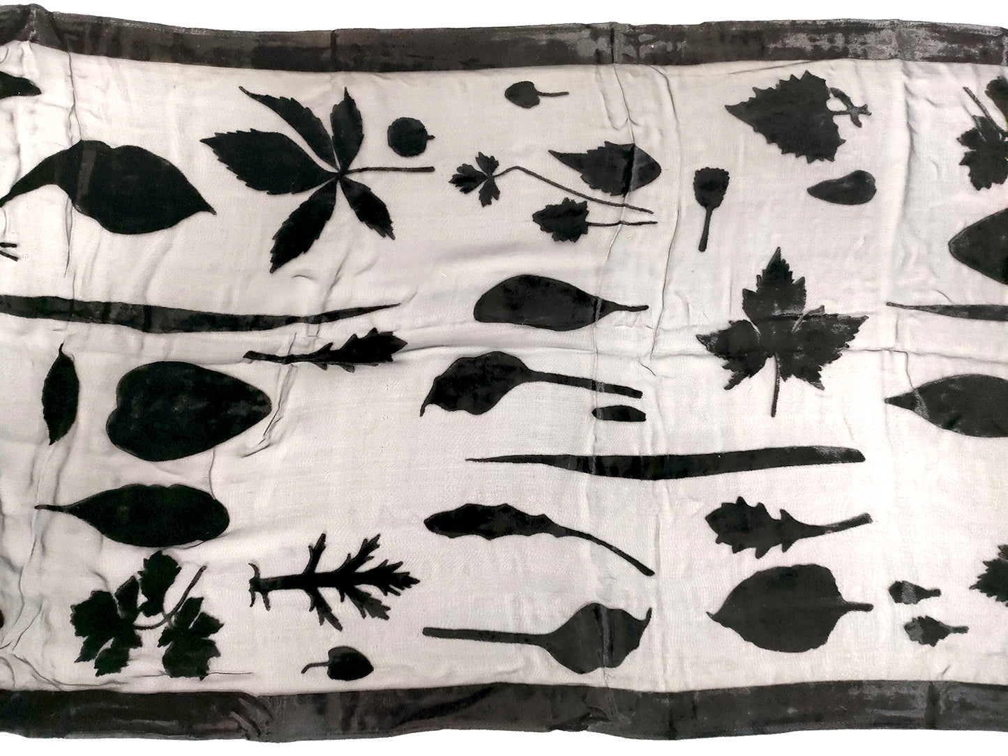 #1312 SALVATORE FERRAGAMO Black Silk & Velvet Evening Shawl