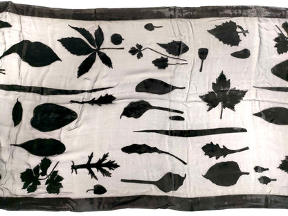 #1312 SALVATORE FERRAGAMO Black Silk & Velvet Evening Shawl