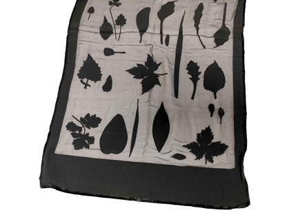 #1312 SALVATORE FERRAGAMO Black Silk & Velvet Evening Shawl