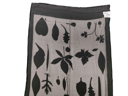 #1312 SALVATORE FERRAGAMO Black Silk & Velvet Evening Shawl