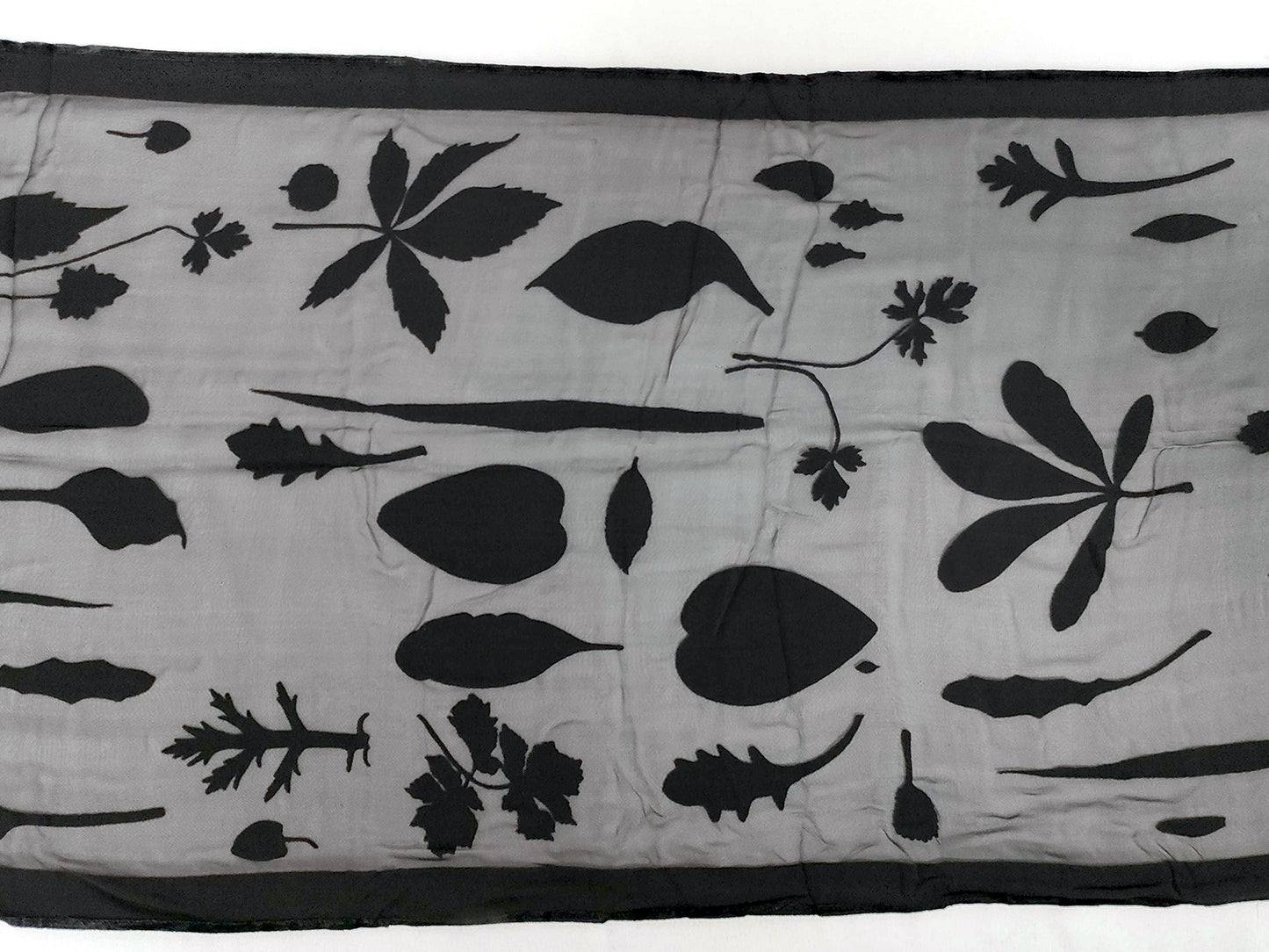 #1312 SALVATORE FERRAGAMO Black Silk & Velvet Evening Shawl