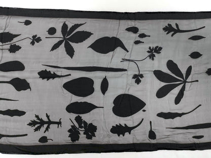 #1312 SALVATORE FERRAGAMO Black Silk & Velvet Evening Shawl