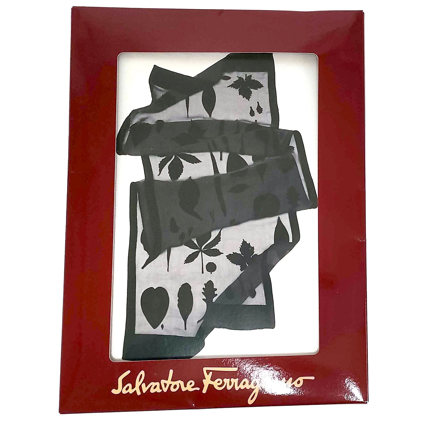 #1312 SALVATORE FERRAGAMO Black Silk & Velvet Evening Shawl