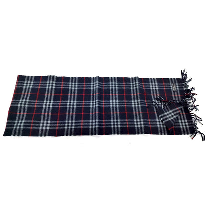 #1326 BURBERRY Vintage Navy 100% Lambswool Scarf