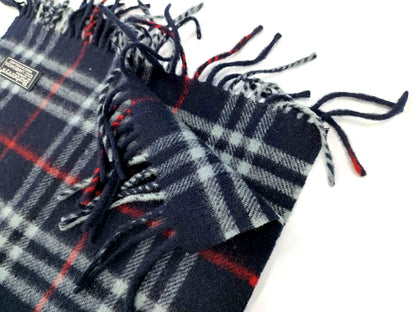#1326 BURBERRY Vintage Navy 100% Lambswool Scarf
