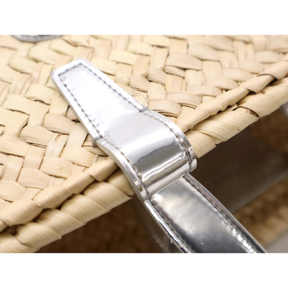 #1195 CELINE Metallic Triomphe Convertible Linen Basket