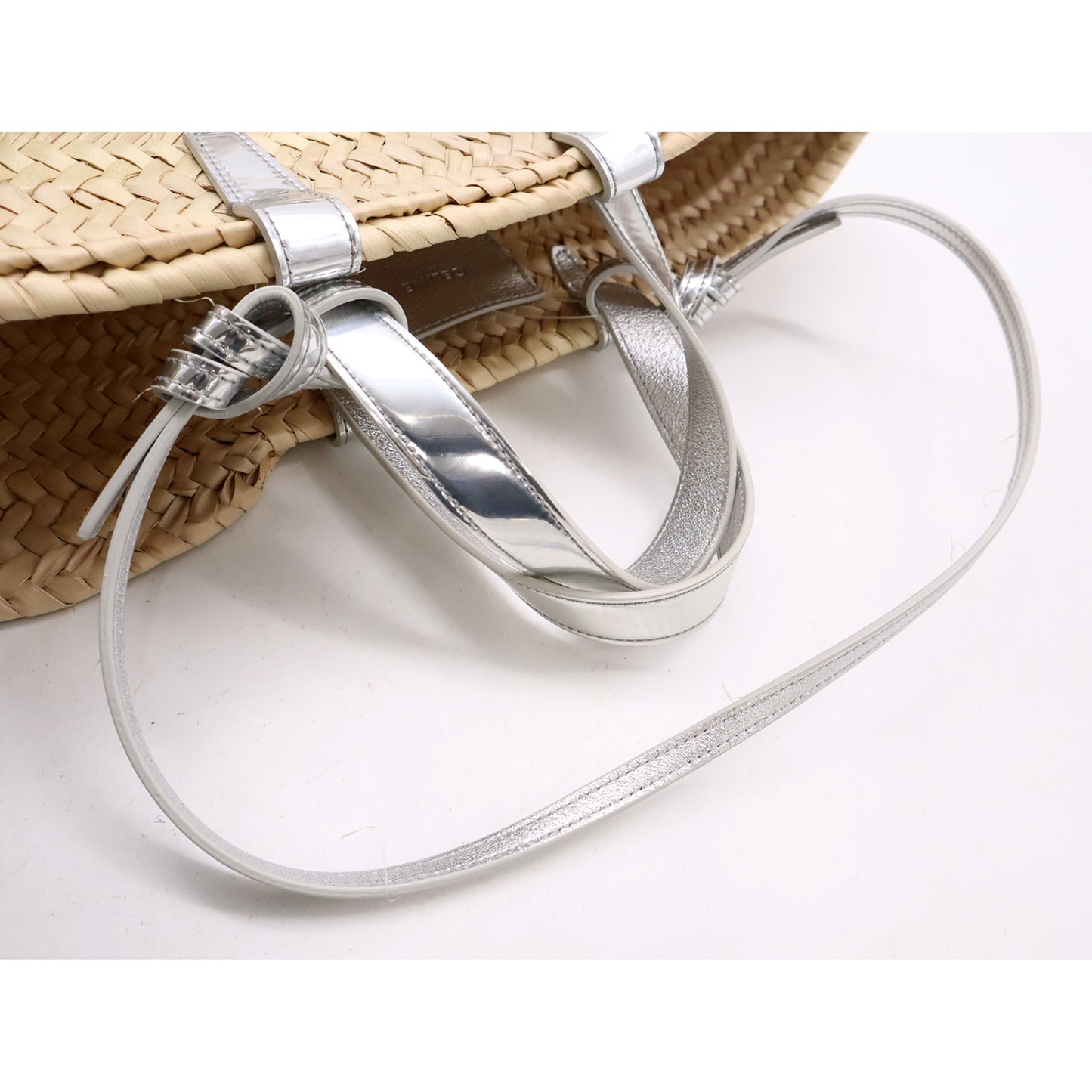 #1195 CELINE Metallic Triomphe Convertible Linen Basket