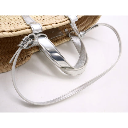 #1195 CELINE Metallic Triomphe Convertible Linen Basket