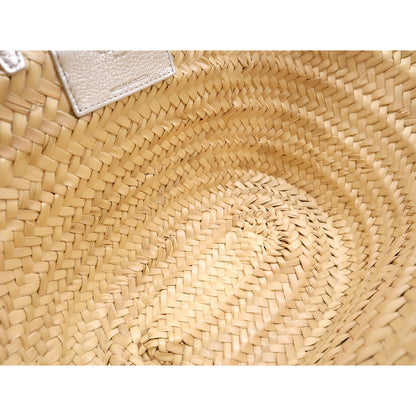 #1195 CELINE Metallic Triomphe Convertible Linen Basket