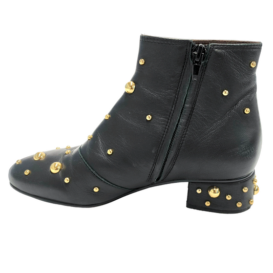 #1274 SEE BY CHLOE Studded Abby Leather Ankle Boots (Size 36)