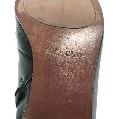 #1274 SEE BY CHLOE Studded Abby Leather Ankle Boots (Size 36)