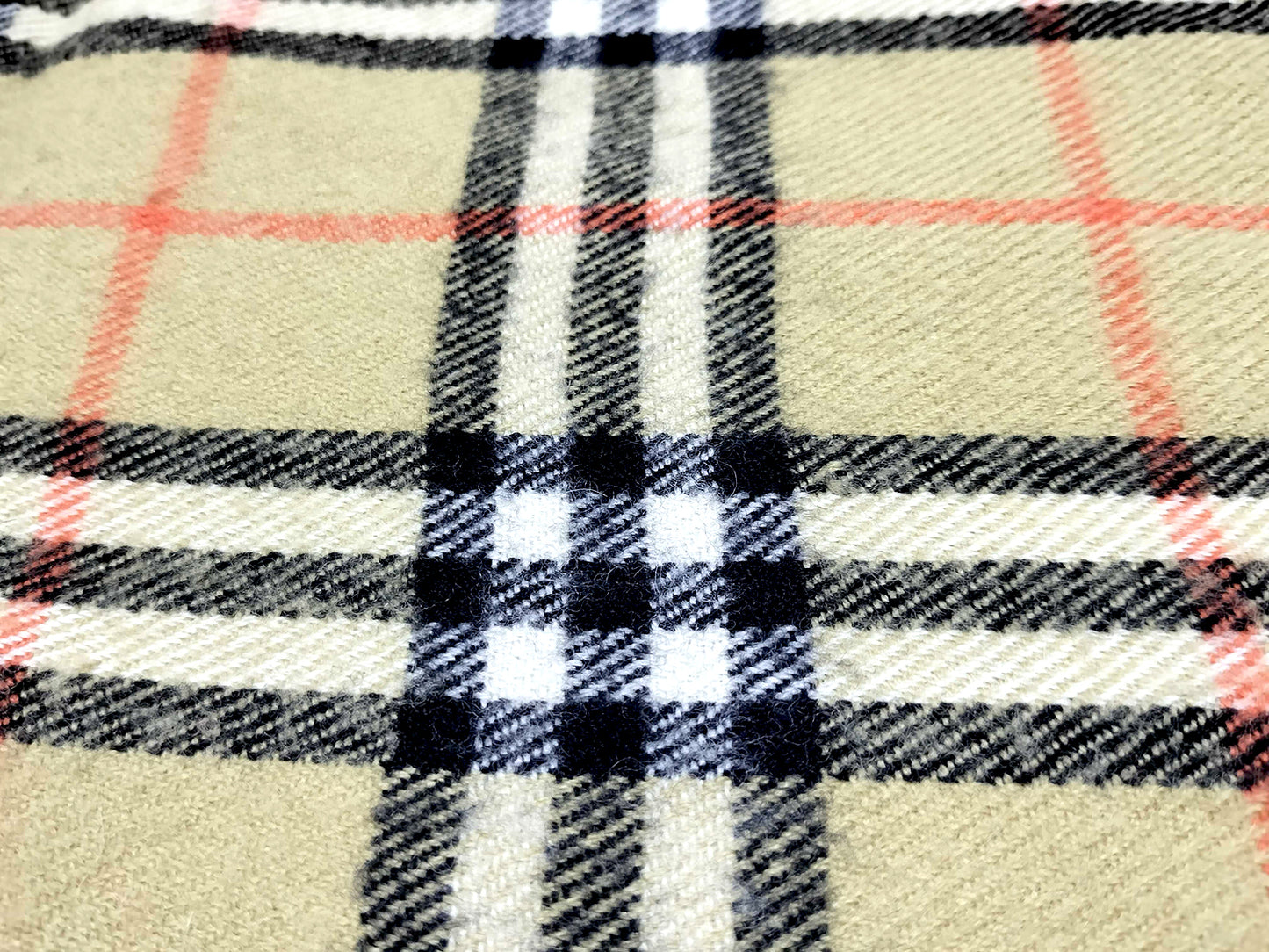 #1523 BURBERRY Vintage Archive Beige Check 100% Cashmere Scarf