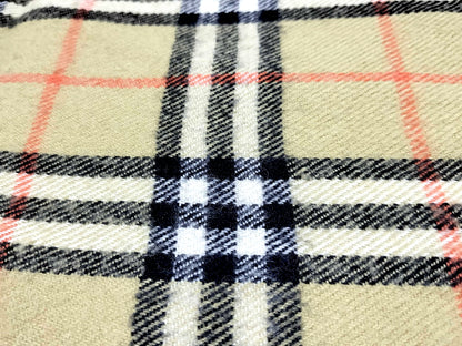 #1523 BURBERRY Vintage Archive Beige Check 100% Cashmere Scarf