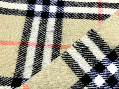 #1523 BURBERRY Vintage Archive Beige Check 100% Cashmere Scarf