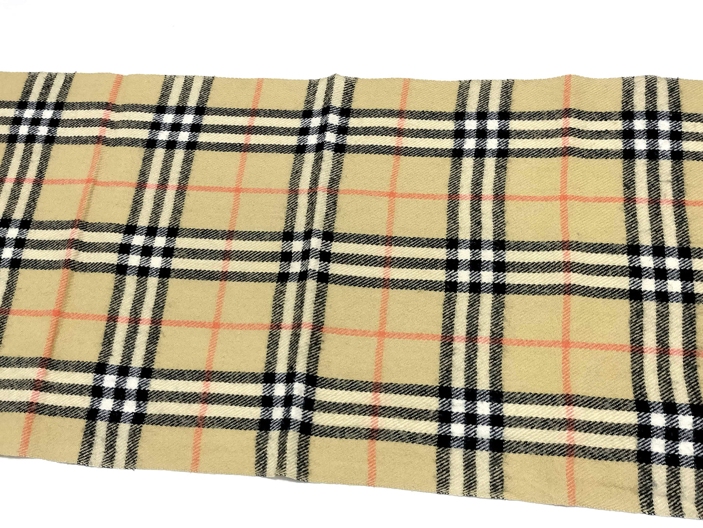 #1523 BURBERRY Vintage Archive Beige Check 100% Cashmere Scarf