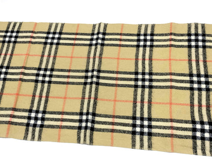 #1523 BURBERRY Vintage Archive Beige Check 100% Cashmere Scarf