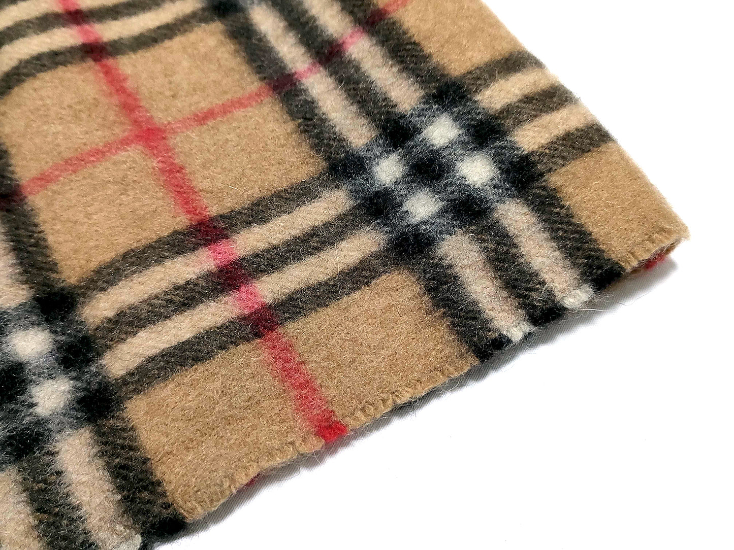 #1351 BURBERRY Vintage Archive Beige Check 100% Cashmere Scarf