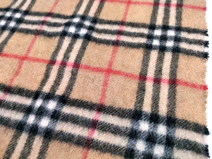 #1351 BURBERRY Vintage Archive Beige Check 100% Cashmere Scarf