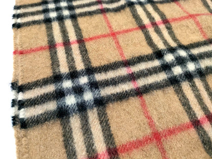 #1351 BURBERRY Vintage Archive Beige Check 100% Cashmere Scarf