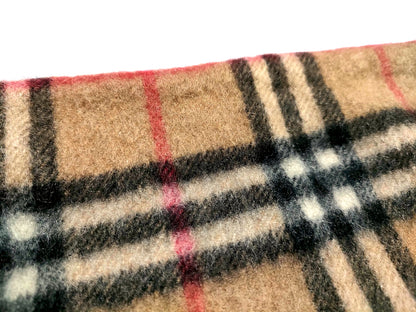 #1351 BURBERRY Vintage Archive Beige Check 100% Cashmere Scarf