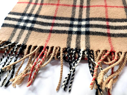 #1347 BURBERRY Vintage Archive Beige Check 100% Lambswool Scarf