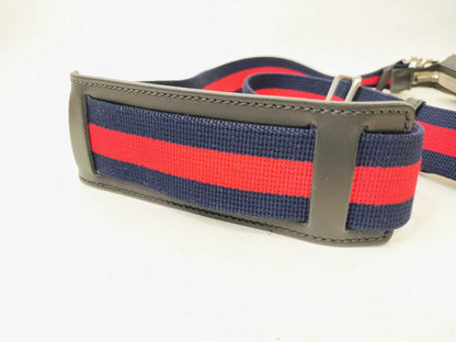 #1200 GUCCI Black GG Supreme Flat Messenger Web Crossbody