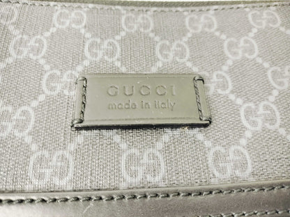 #1200 GUCCI Black GG Supreme Flat Messenger Web Crossbody