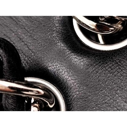 #1197 CHANEL Black Lambskin Matelasse 30cm Double Flap Shoulder Bag