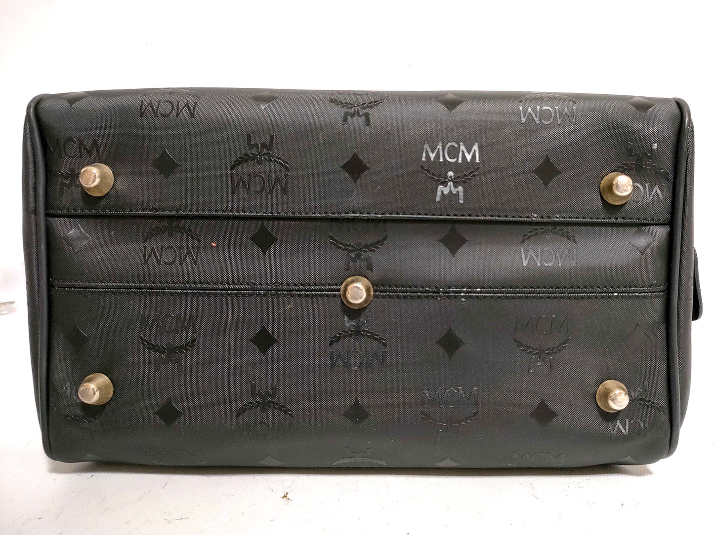 #1196 MCM Mini Boston Black Visetos