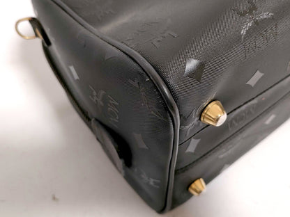 #1196 MCM Mini Boston Black Visetos