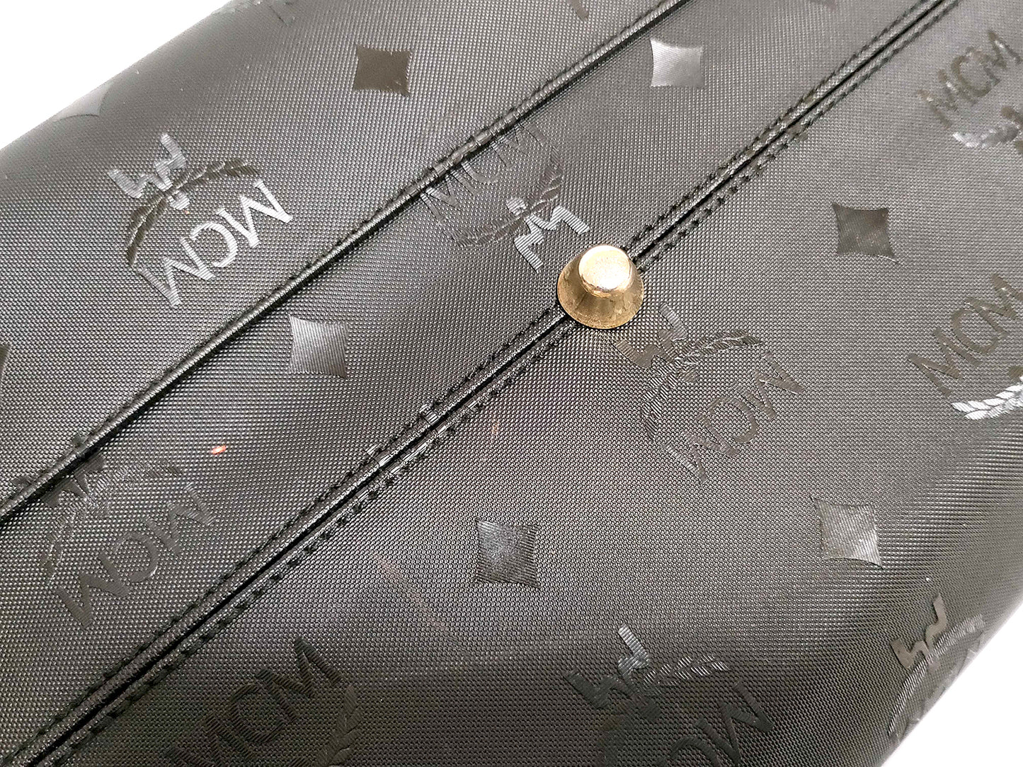 #1196 MCM Mini Boston Black Visetos