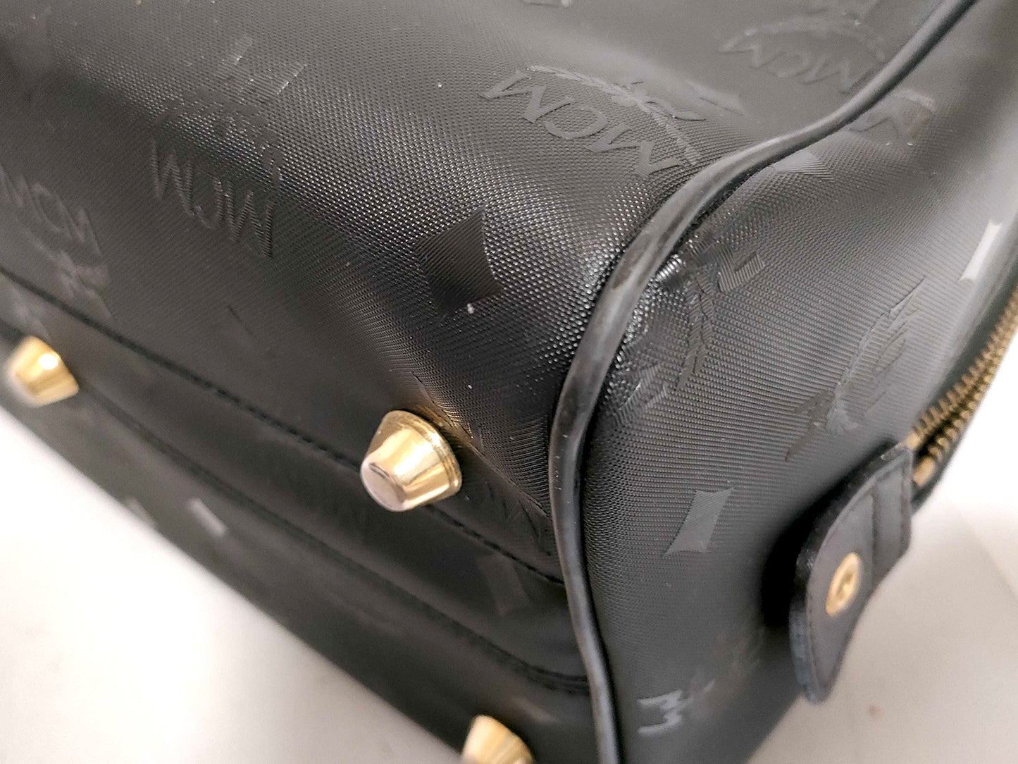 #1196 MCM Mini Boston Black Visetos