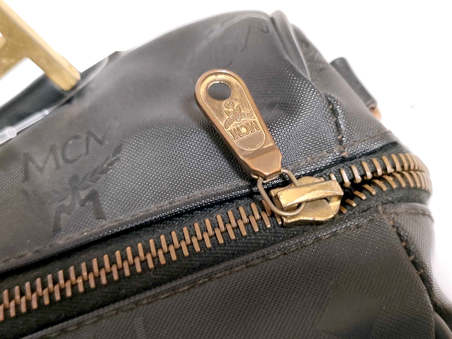 #1196 MCM Mini Boston Black Visetos