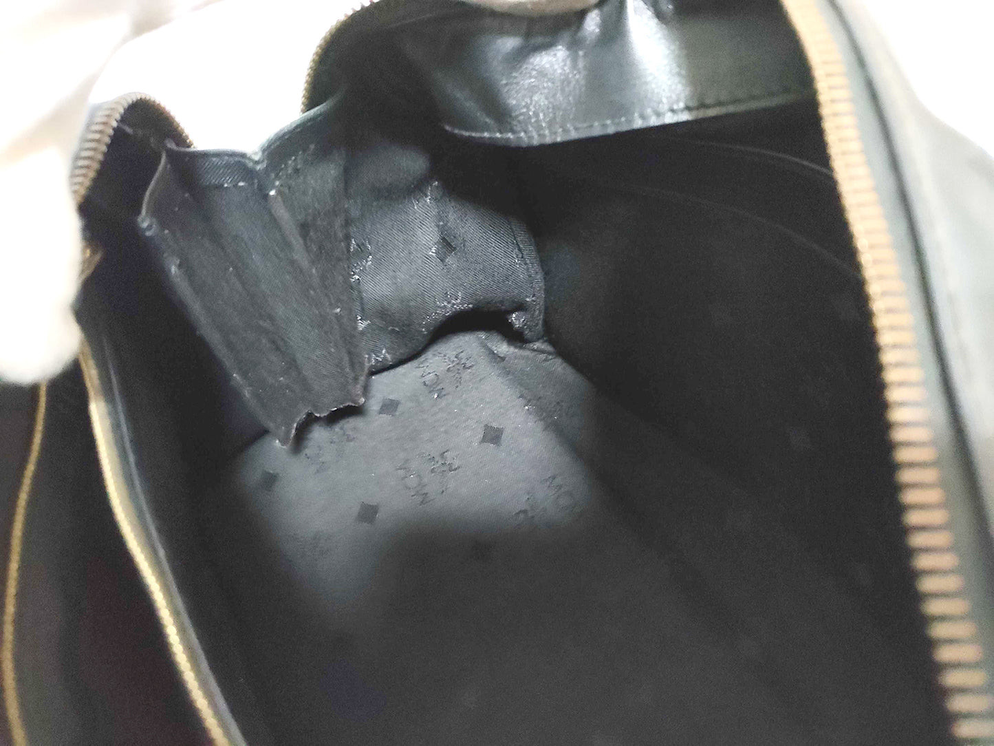 #1196 MCM Mini Boston Black Visetos