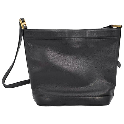 #1149 MCM Studded Black Leather Messenger Crossbody Bag