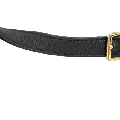 #1149 MCM Studded Black Leather Messenger Crossbody Bag