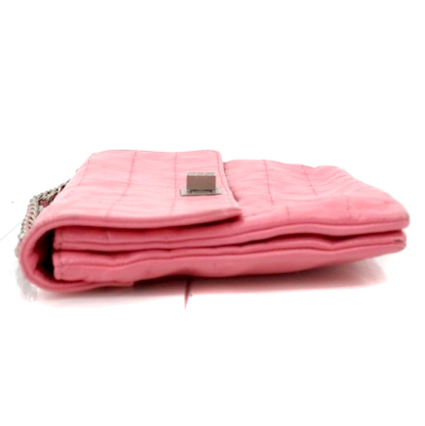 #1185 CHANEL Chocolate Bar Mademoiselle Lock Leather Multipocket Flap Bag