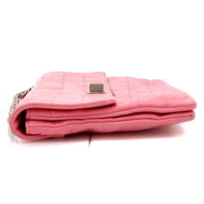 #1185 CHANEL Chocolate Bar Mademoiselle Lock Leather Multipocket Flap Bag