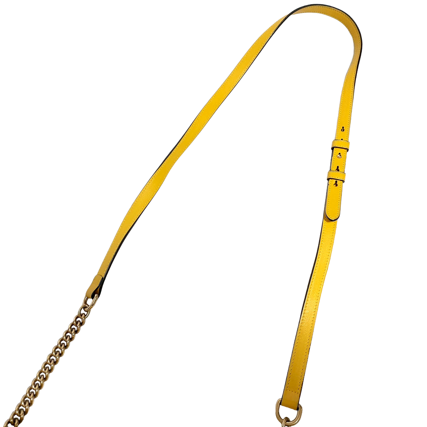 #1182 GUCCI GG Marmont Yellow Leather Matelassé Chevron Shoulder Bag