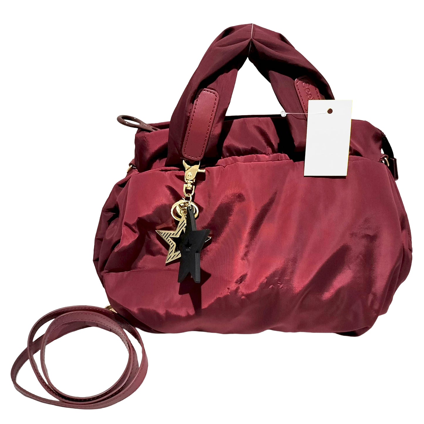 #1301 CHLOE See by Chloe Burgundy Nylon Joy Rider Bag