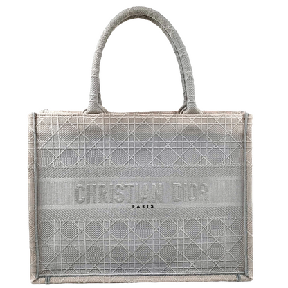 #1299 CHRISTIAN DIOR Medium Stone Cannage Book Tote