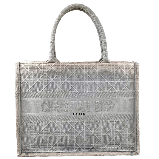 #1299 CHRISTIAN DIOR Medium Stone Cannage Book Tote
